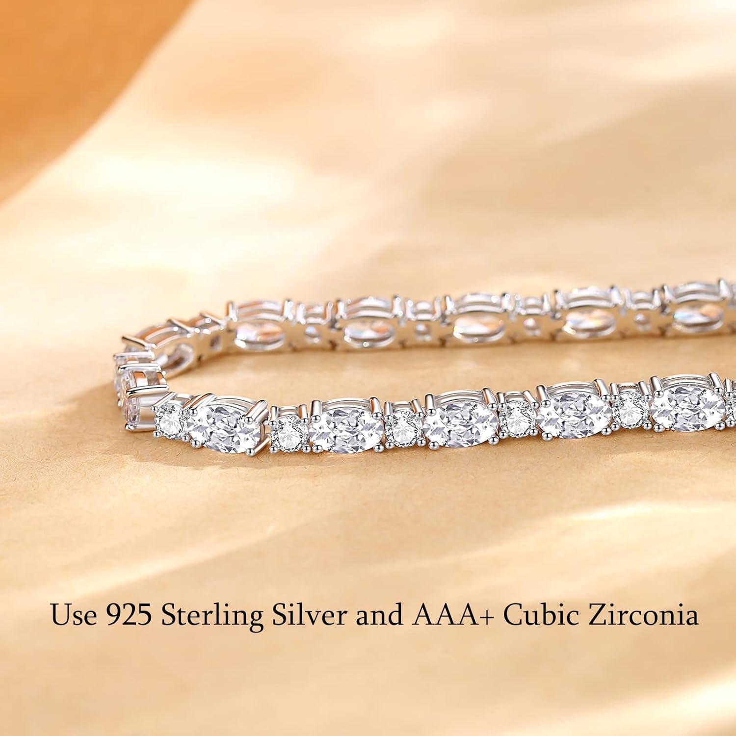 Birthstone Bracelets Sterling Silver Tennis Bracelets Charm Fine Jewelry Birthday Gifts for Women 7"