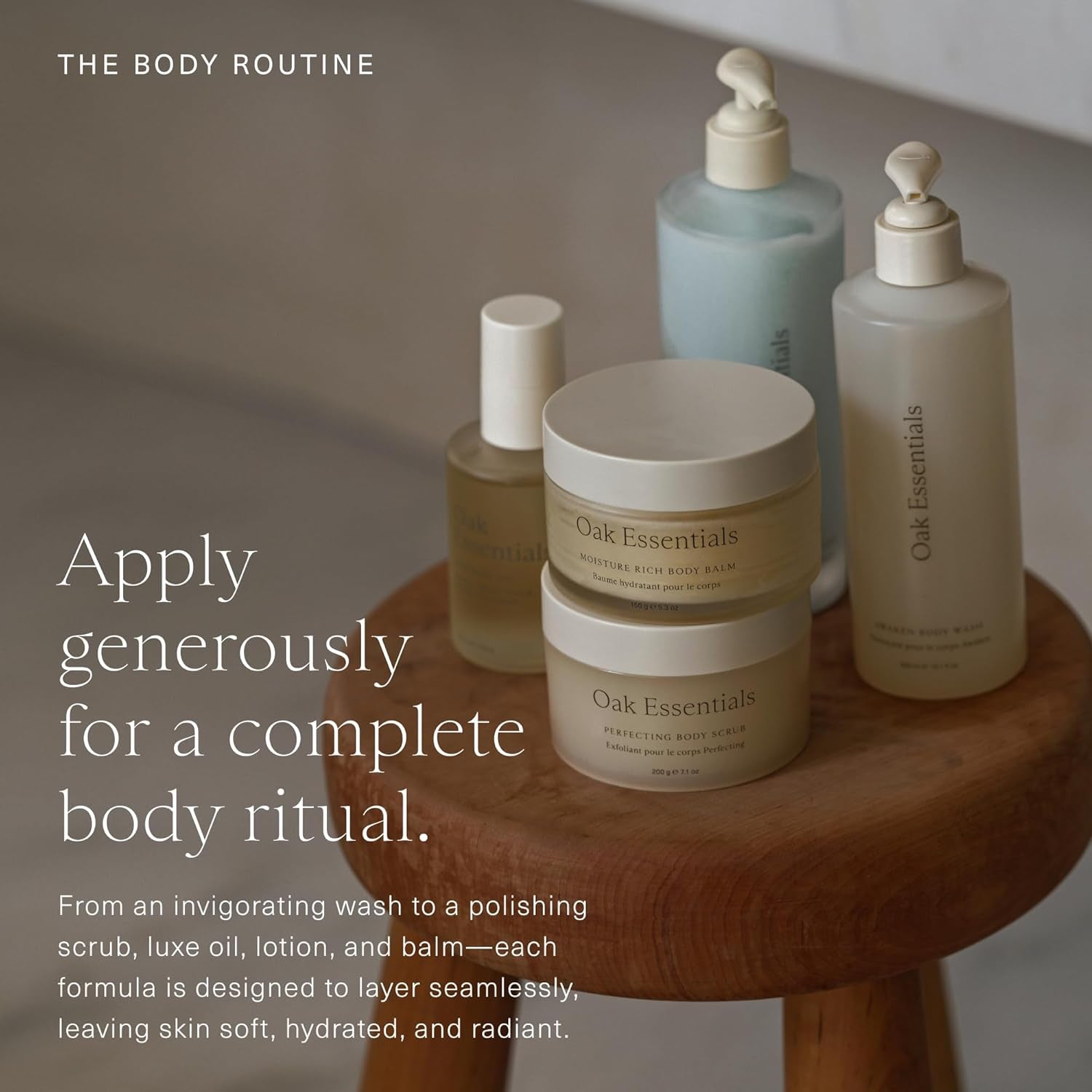 5-Step Oak Essentials The Body Routine Set with Blue Tansy for Complete Hydration and Radiant Skin