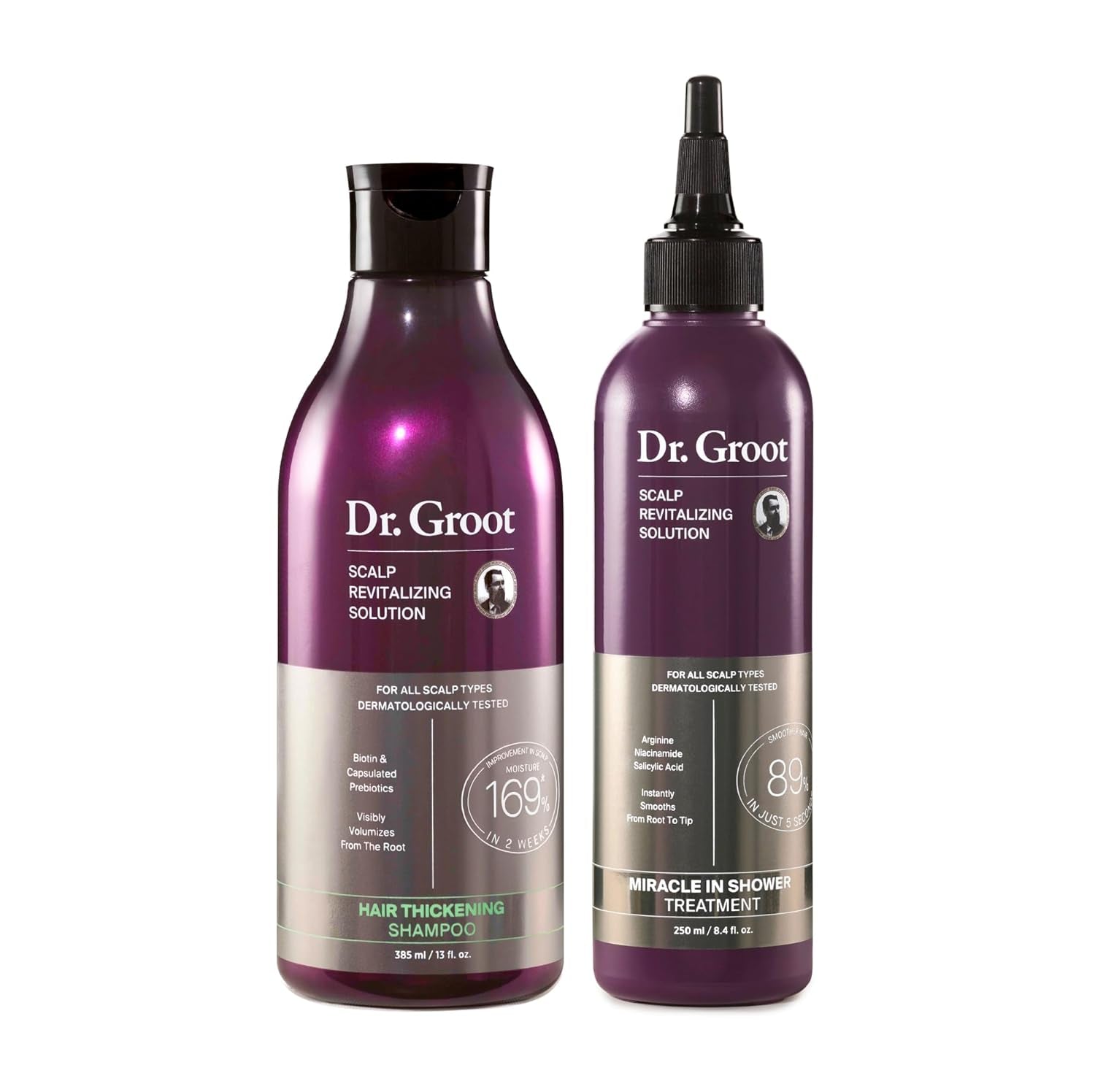 Dr. Groot Thickening Shampoo & Miracle In-Shower Scalp Treatment Set - 2 Piece