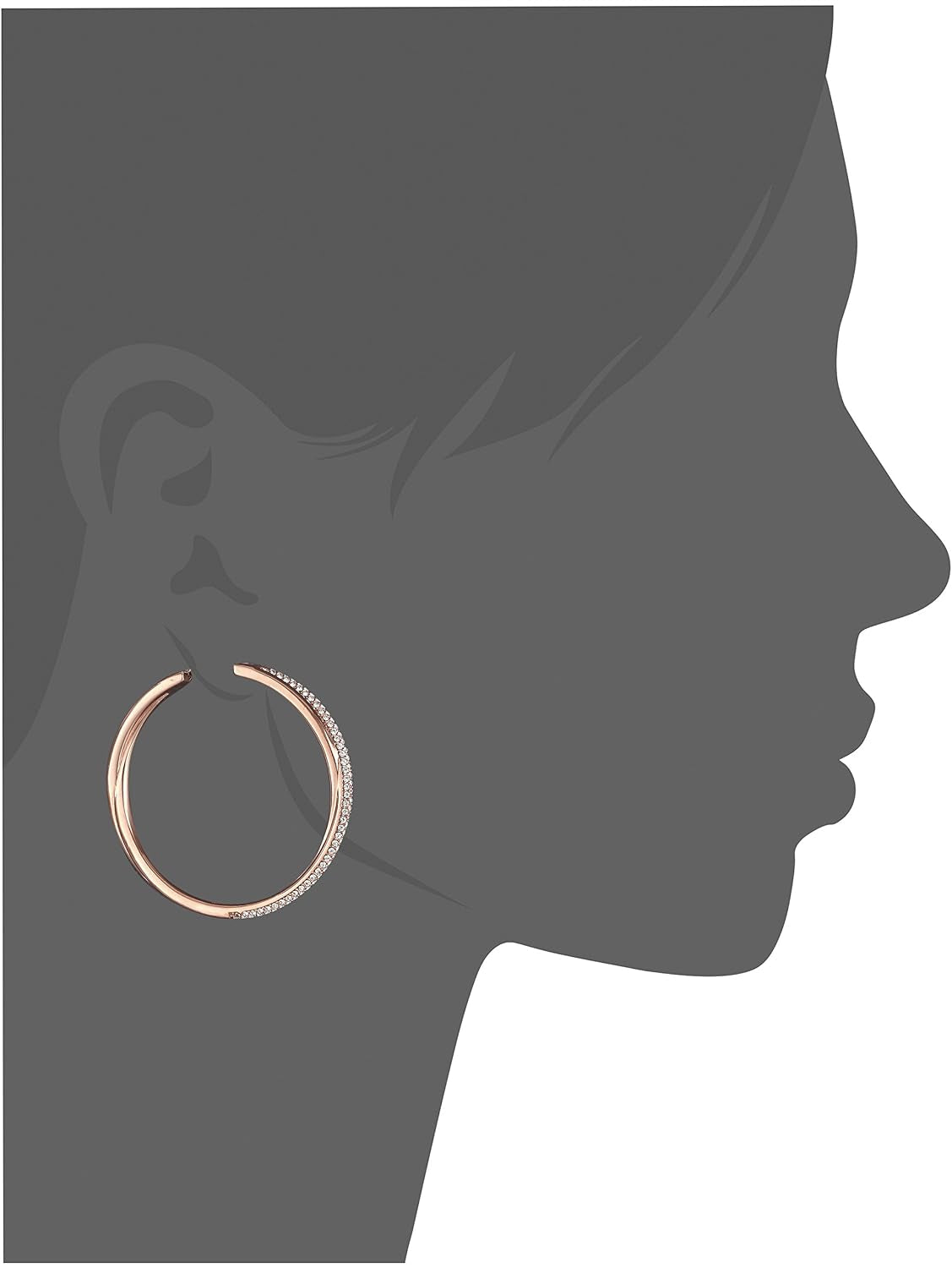 Michael Kors Pavé Crossover Hoop Earrings, Rose Gold-Tone, view 5