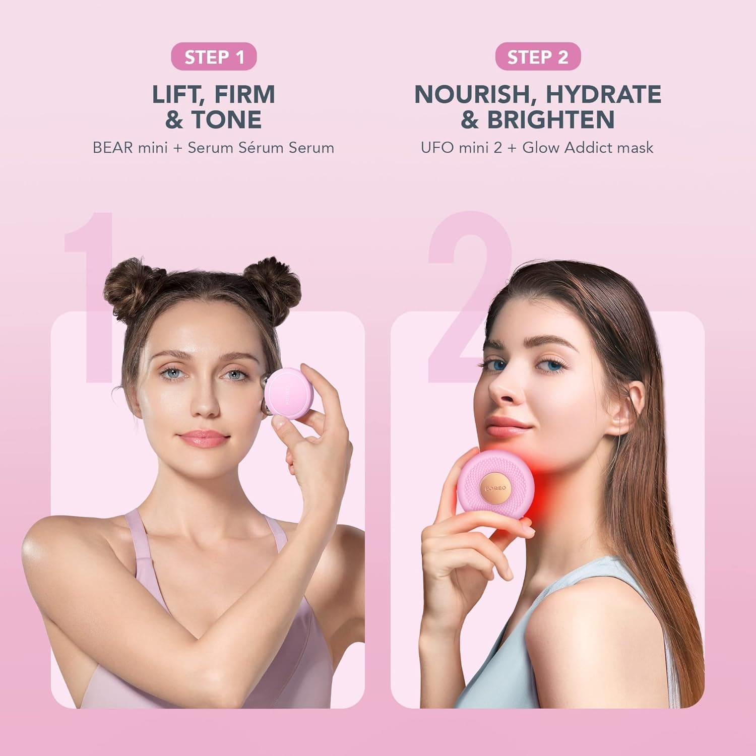 BEAR Mini Microcurrent Facial Device + UFO Mini 2 Face Mask Treatment + SERUM 1 Fl. Oz. + 6 UFO Power Activated Masks Skin Supremes Holiday Set