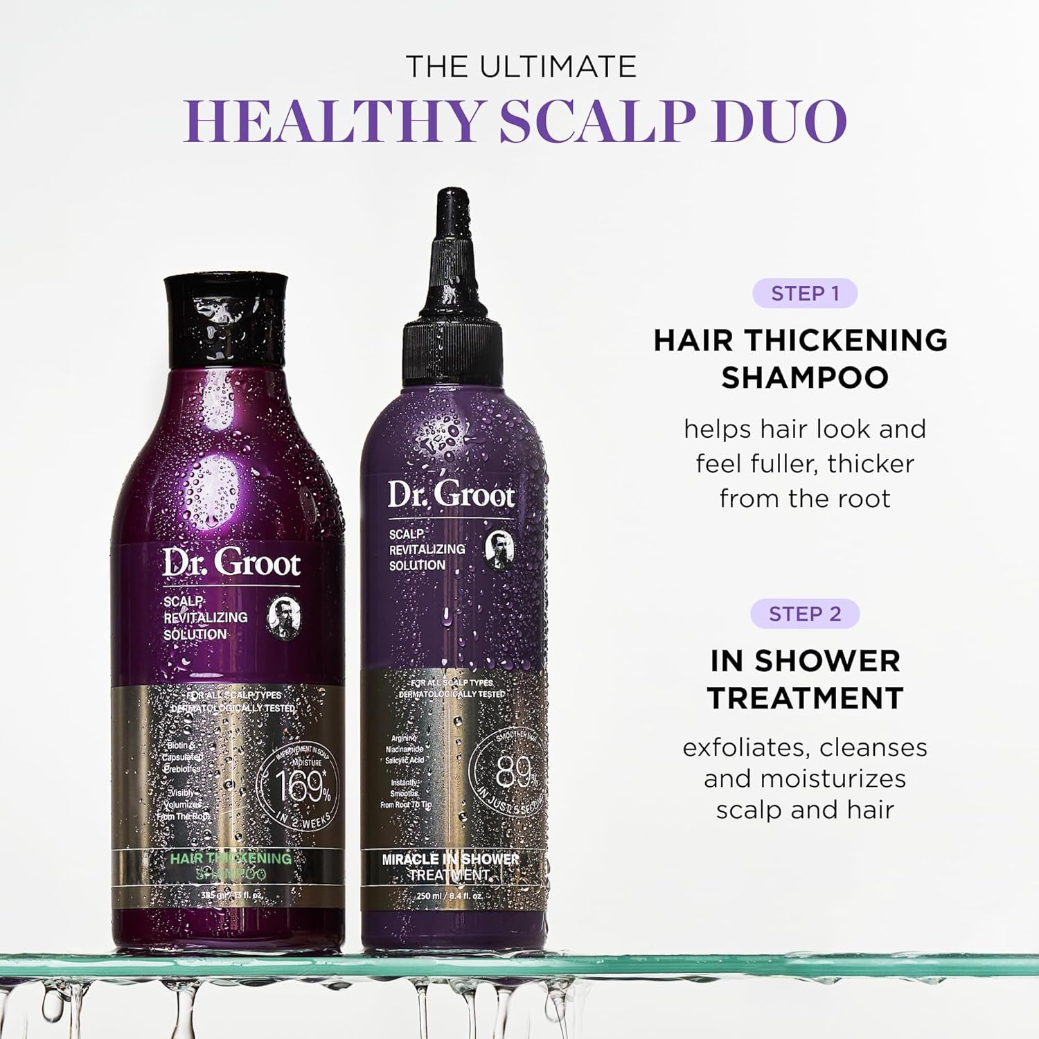 Dr. Groot Thickening Shampoo & Miracle In-Shower Scalp Treatment Set - 2 Piece