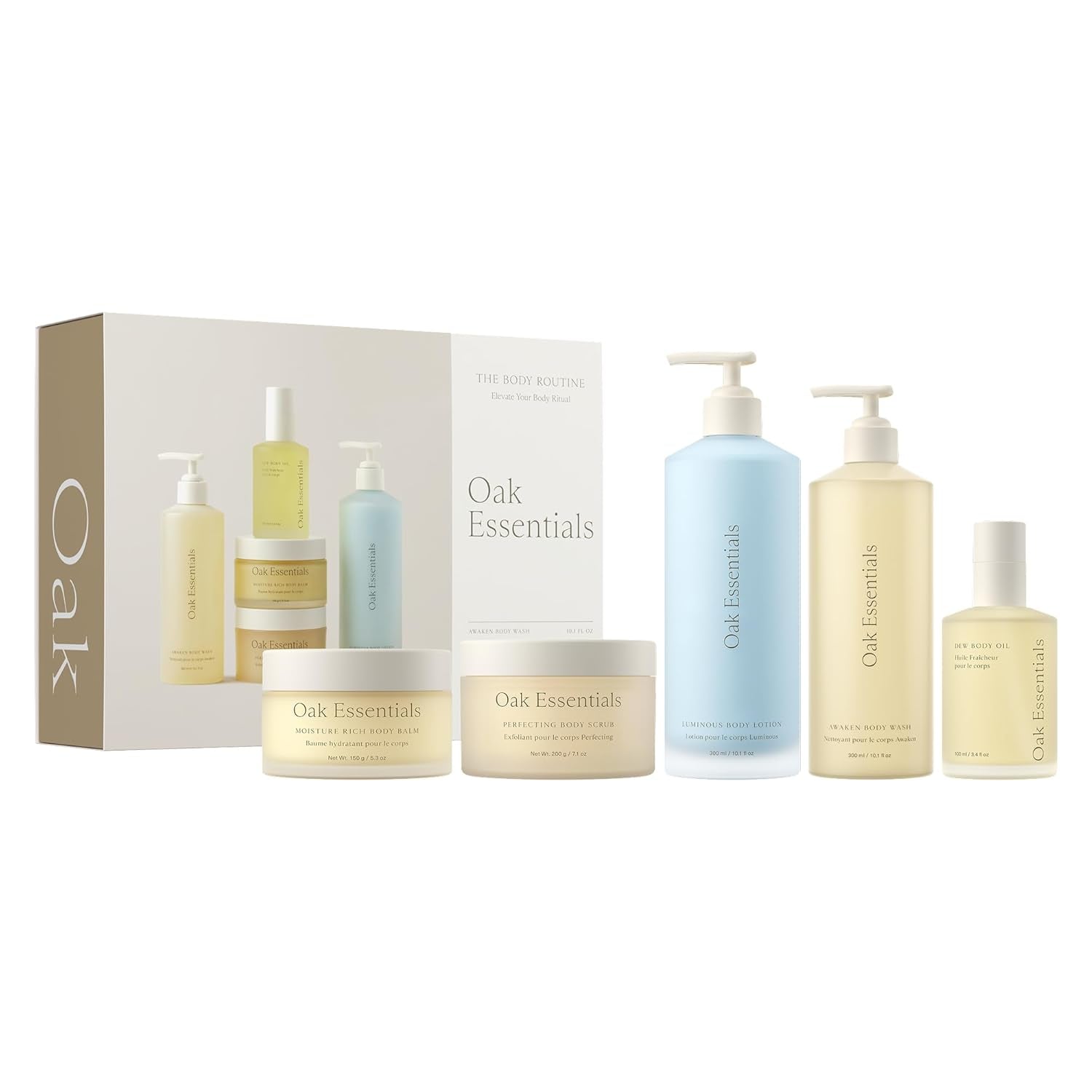 5-Step Oak Essentials The Body Routine Set with Blue Tansy for Complete Hydration and Radiant Skin
