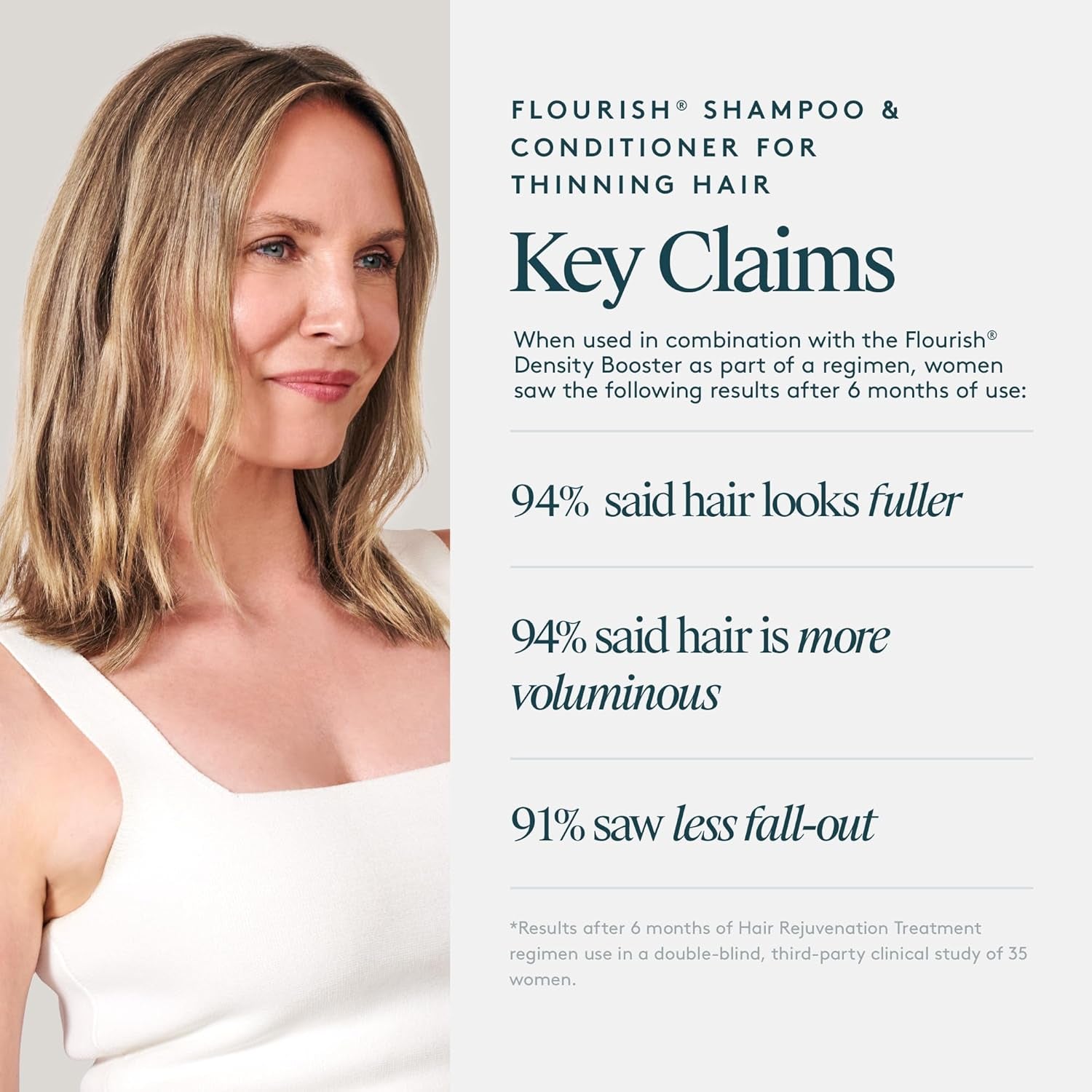 Virtue Flourish Shampoo and Conditioner Set for Fine or Thinning Hair, Sulfate Free Hair Growth Product