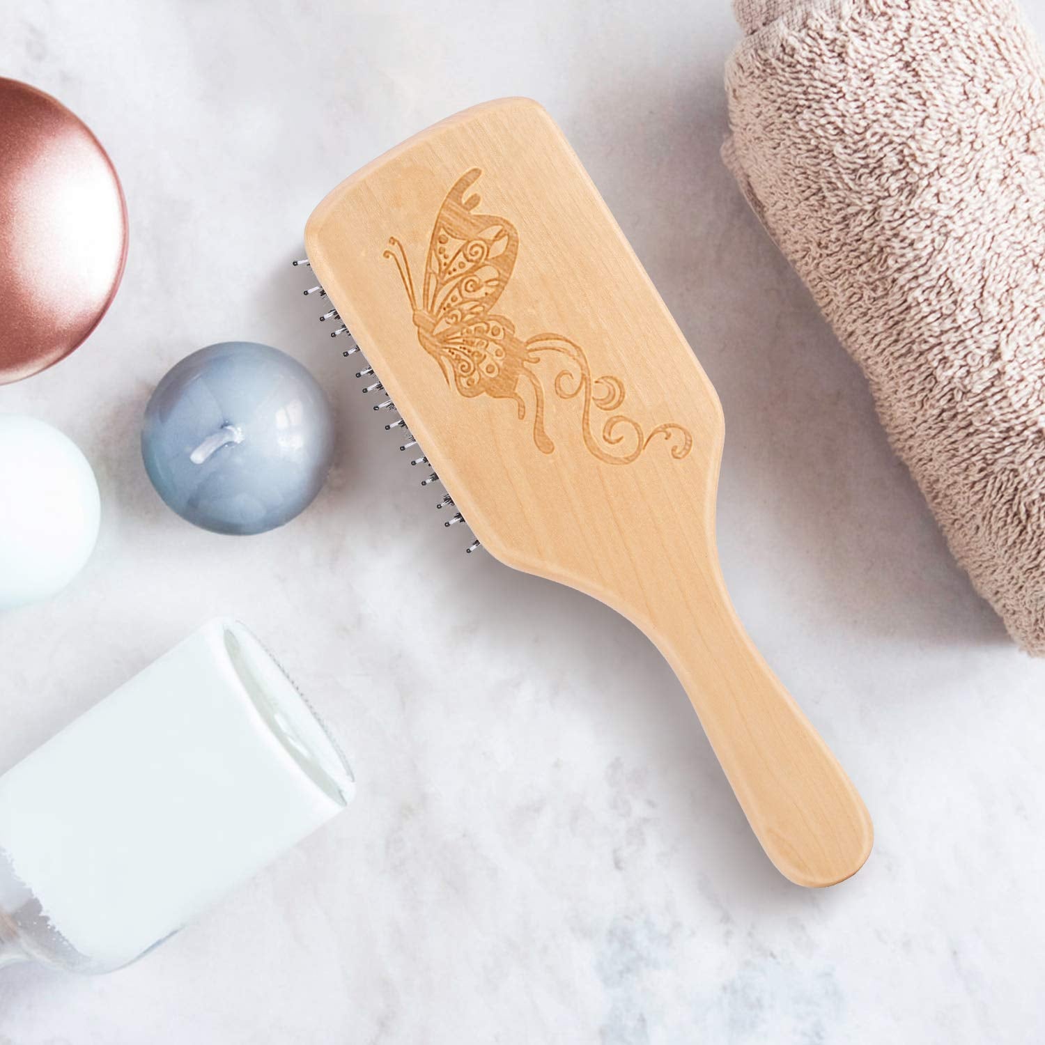 URTHEONE Boar Bristle Paddle Brush Set