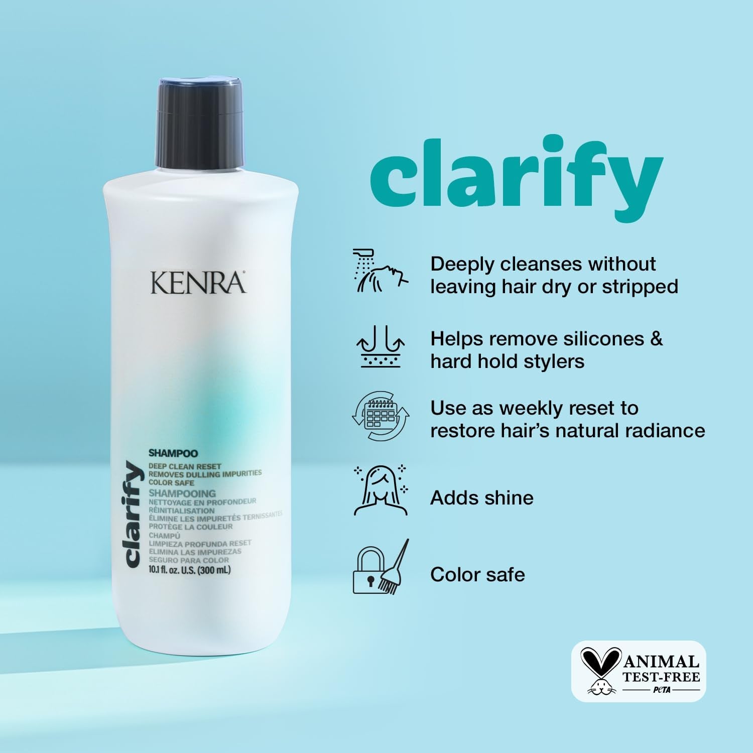 Kenra Clarify Shampoo | Deep Cleansing | Color-Safe | Removes Dulling Deposits & Product Build Up