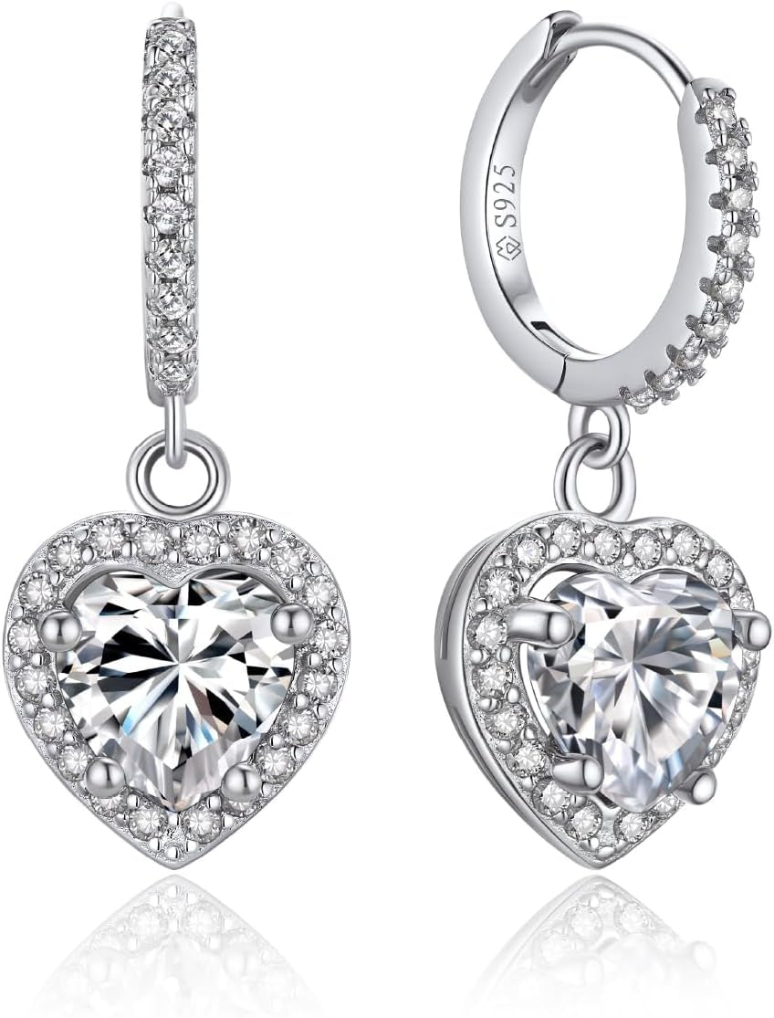 Drop Earrings for Women, Women'S Gift for Valentine Birthday, D Color VVS1 Dancing Moissanite Earrings, 925 Sterling Silver Dangle Earrings