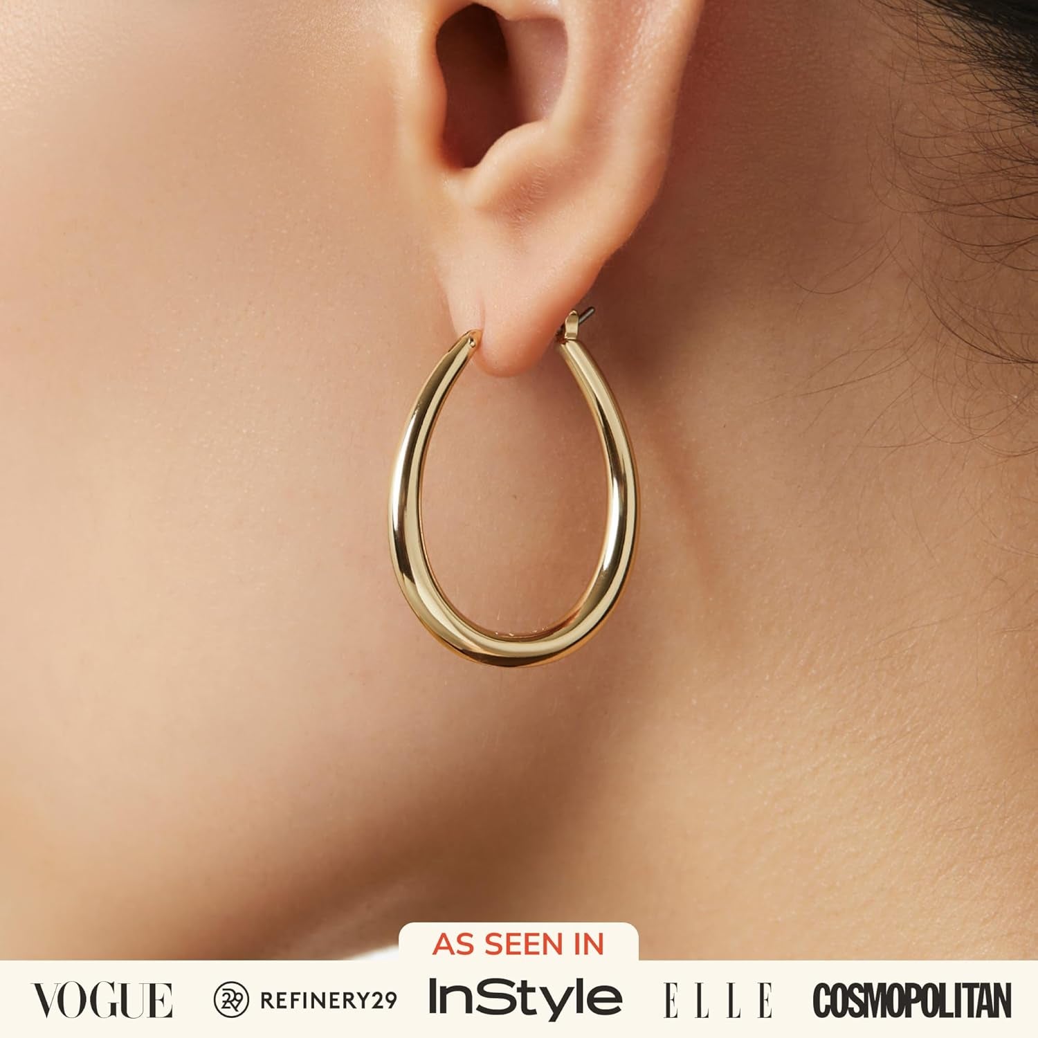 Jewelry Hoop Earrings for Women Trendy -14K Gold Plated & Silver Rhodium Plated Earrings Hoops - Chunky, Thin, Dome, Drop & Safety Pin Assorted - Hypoallergenic Tarnish-Free - Dainty Jewelry