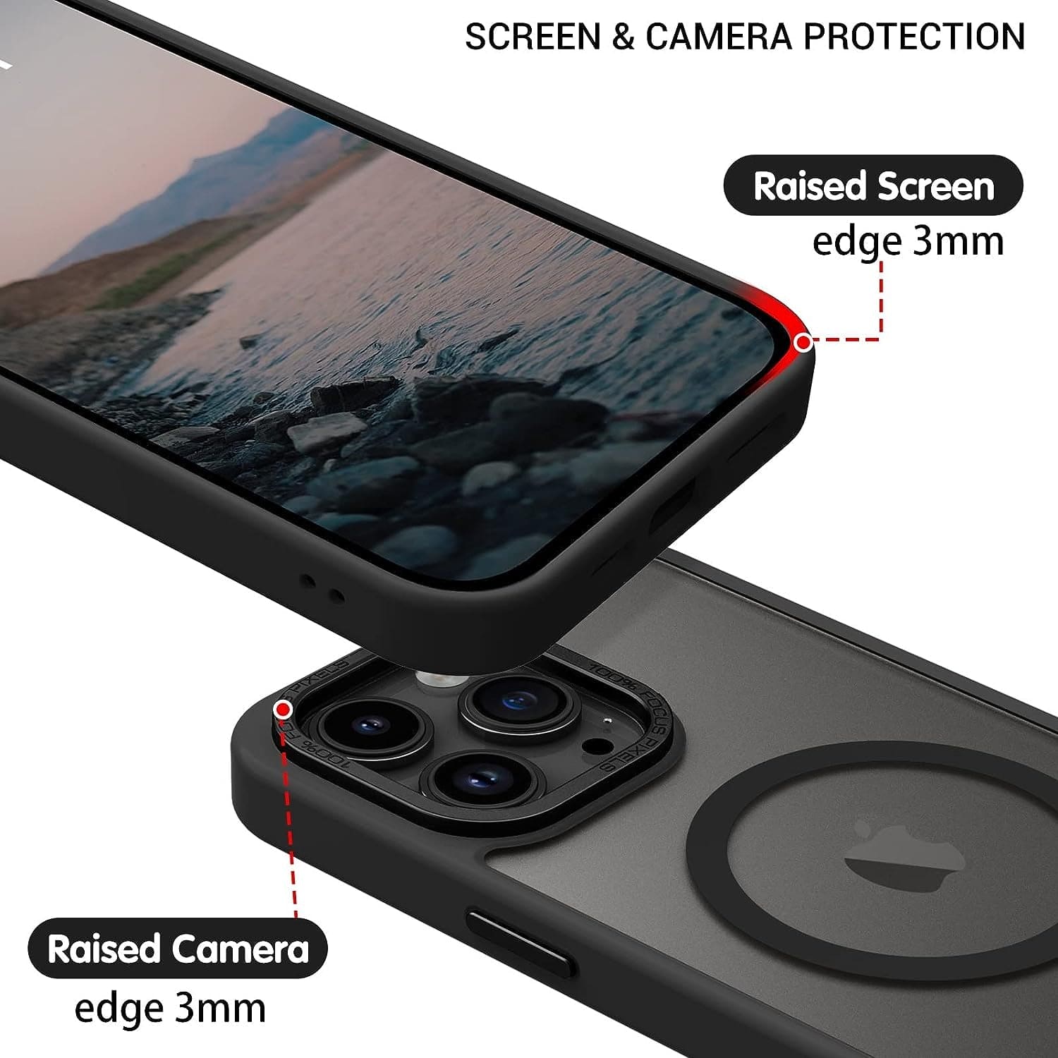 for Iphone 13 Pro Max Phone Case,Iphone 13 Pro Max Magnetic Case [Compatible with Magsafe] Translucent Matte Shockproof Women Men Girl Protective Case Cover for Iphone 13 Pro Max 6.7",Black