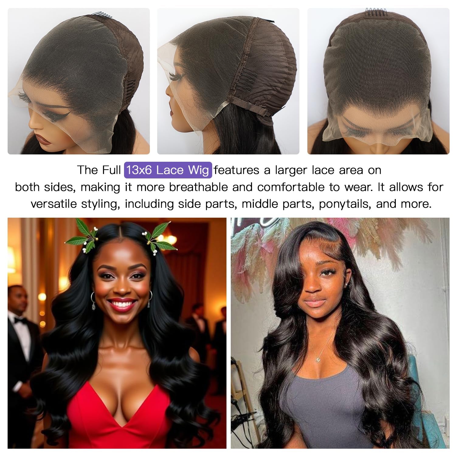 Full 13X6 Lace Frontal Virgin Human Hair Wigs 210% 28Inch Body Wave 13X6 HD Transparent Full Lace Front Wigs 15A Brazilian Body Wave Wig Pre Plucked