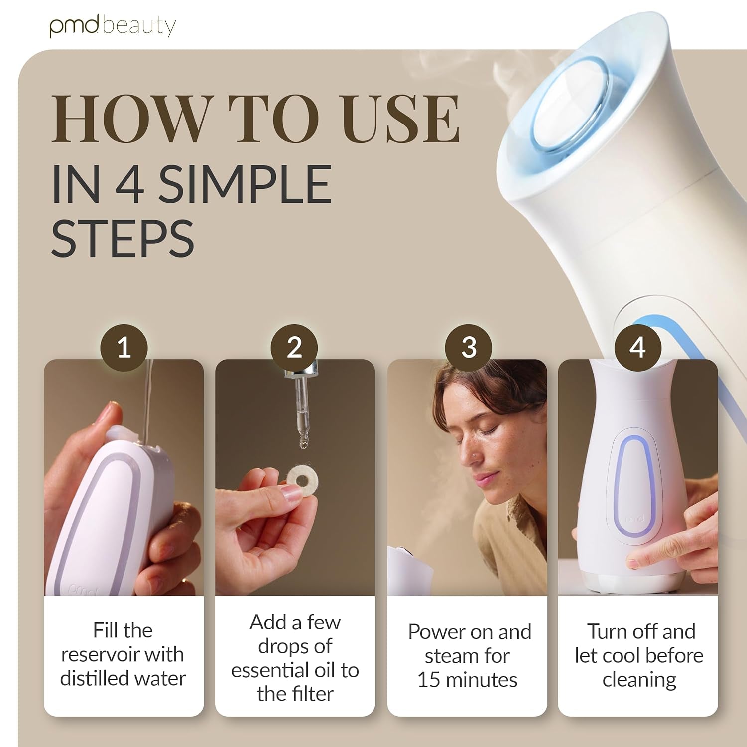 PMD Silksteam Pro - Spa-Grade Facial Steamer with Silksteam Technology + Essential Oil Filters 