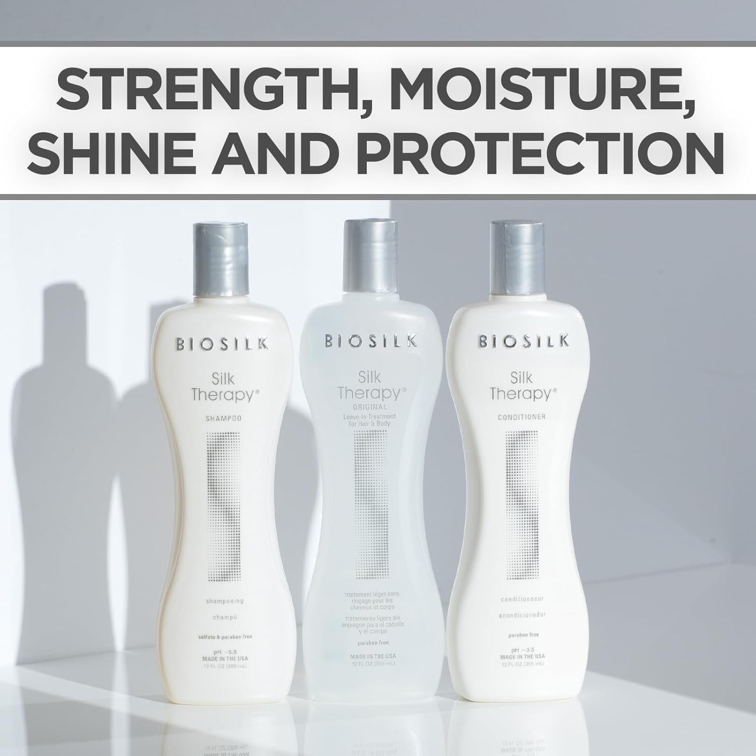3-in-One BioSilk Silk Therapy Shine Kit | Shampoo + Conditioner + Leave-In