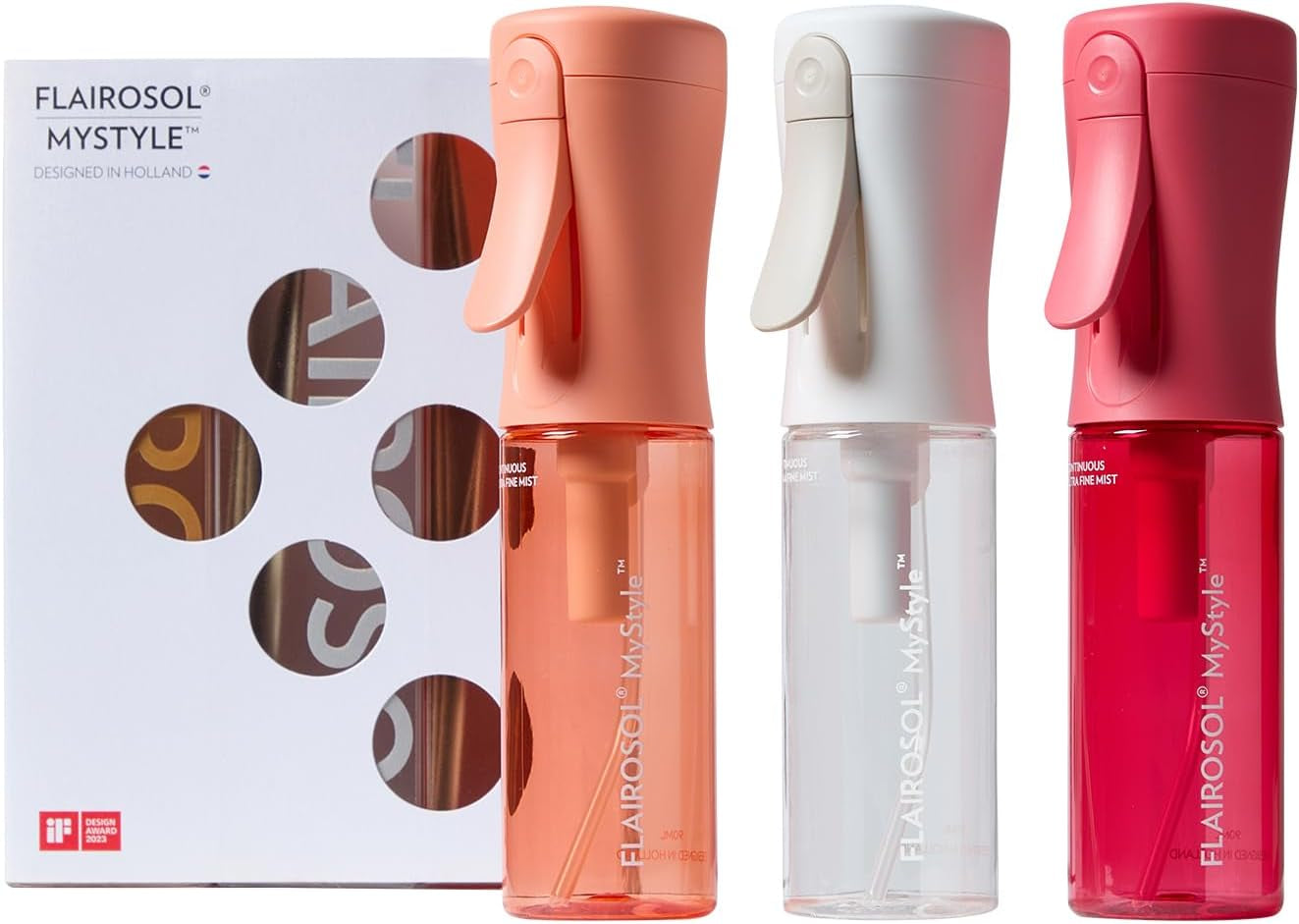 Mystyle, Spray Bottle for Hair- 3 Pack Small Travel Spray Bottle, Ultra Fine Continuous Water Mist for Face, Hairstyling, Salon, Cleaning, Beauty, Toners, Hydration & Makeup, 3.04Oz / 90Ml