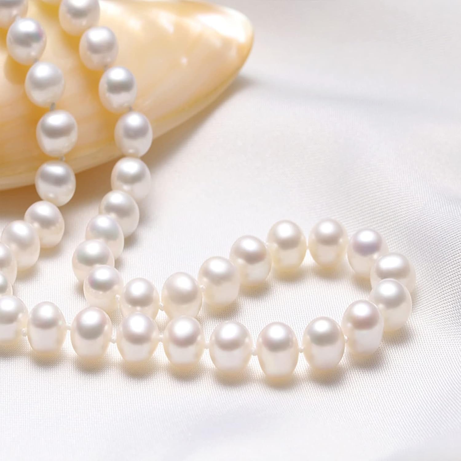 Freshwater Cultured Pearl Necklace Set - Real Pearl Necklace Set Includes Stunning Bracelet and Stud Earrings Jewelry Set for Women