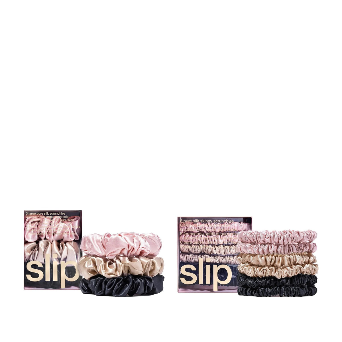 Slip Silk Scrunchie Duo | Large + Skinny, 9 Pieces