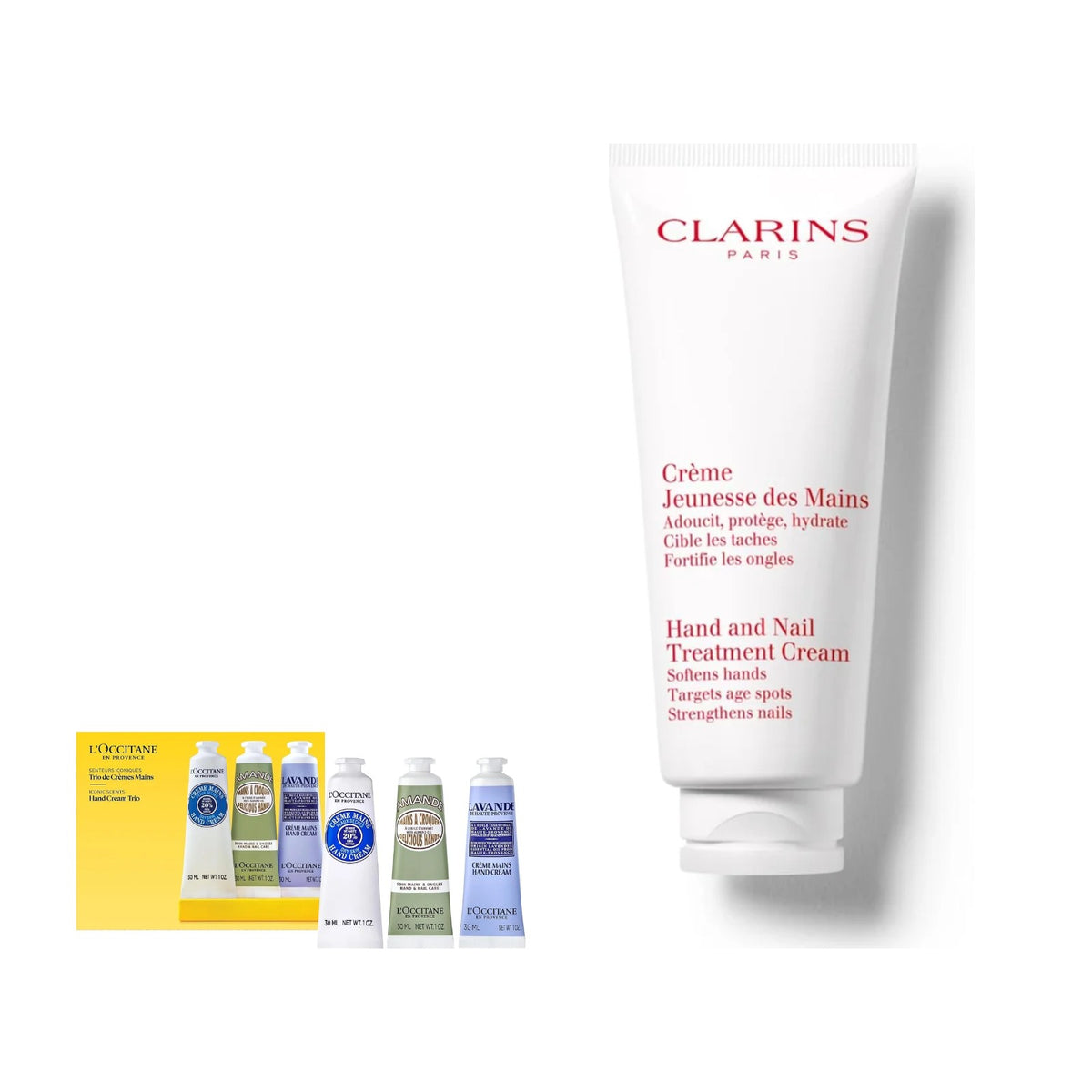 L'Occitane & Clarins Hand Cream Collection