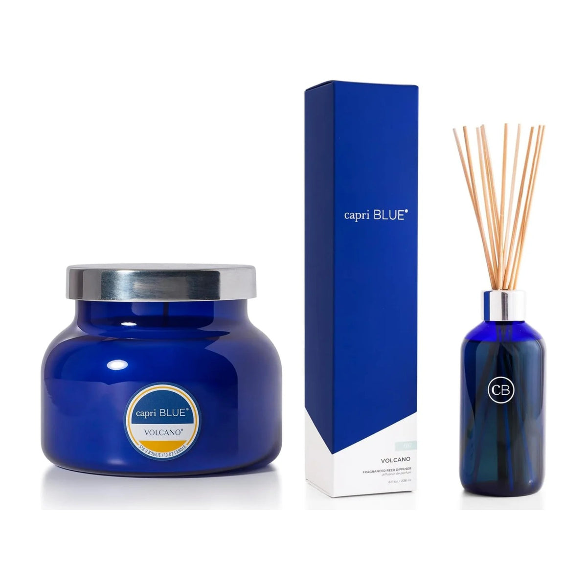 Capri Blue Volcano Home Set | Candle + Reed Diffuser