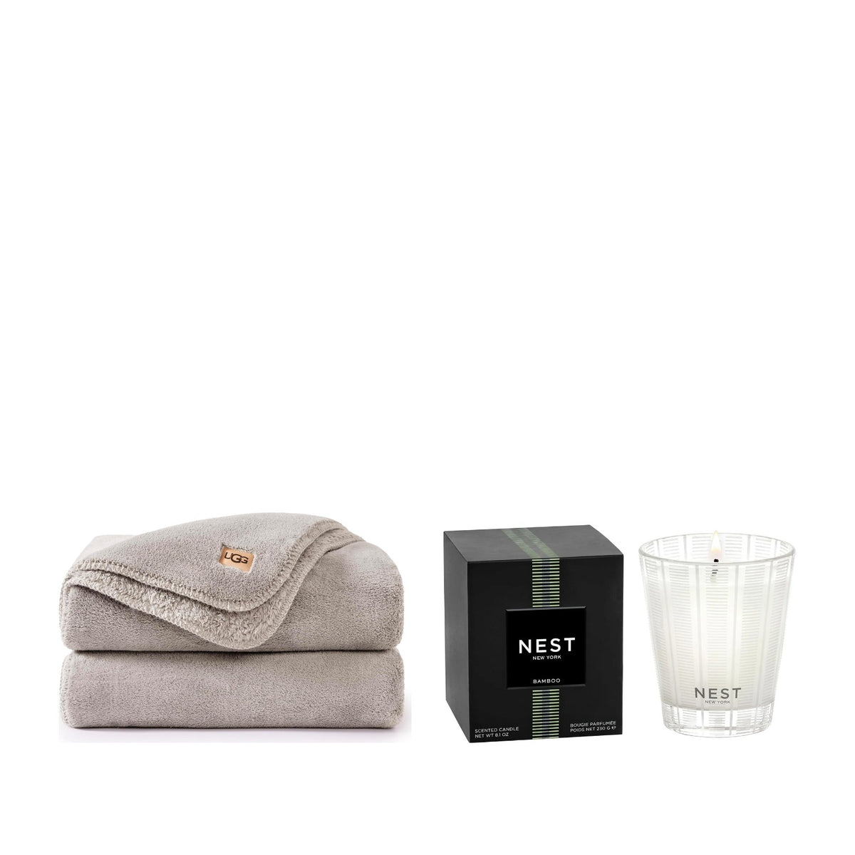 UGG Cozy Throw & NEST Candle Set