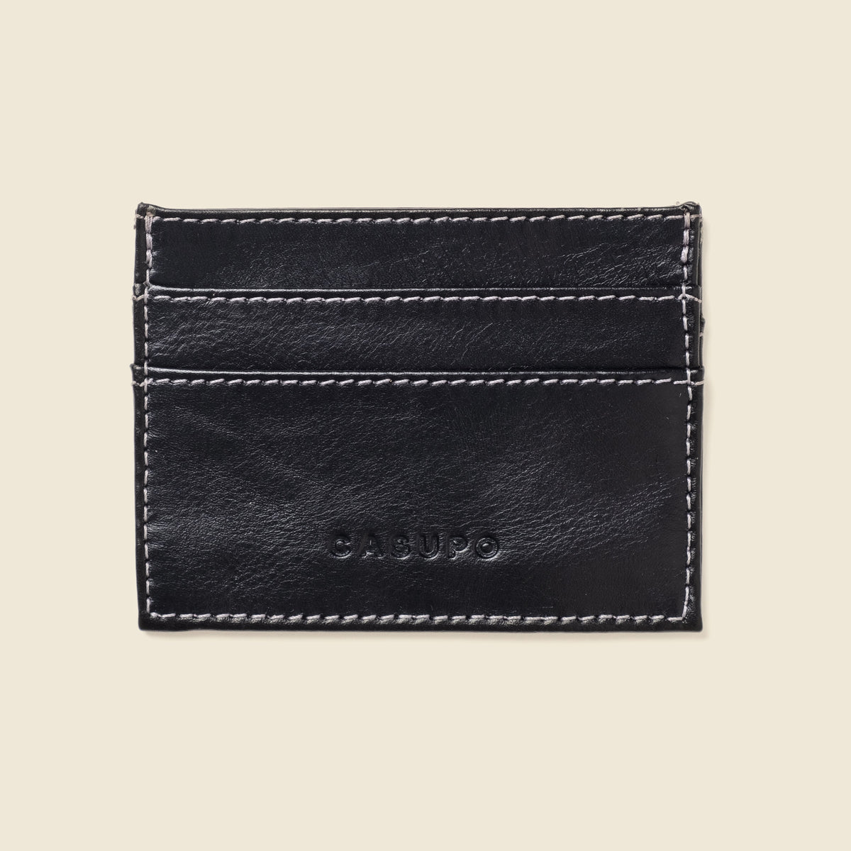 CASUPO slim RFID card holder wallet in black leather