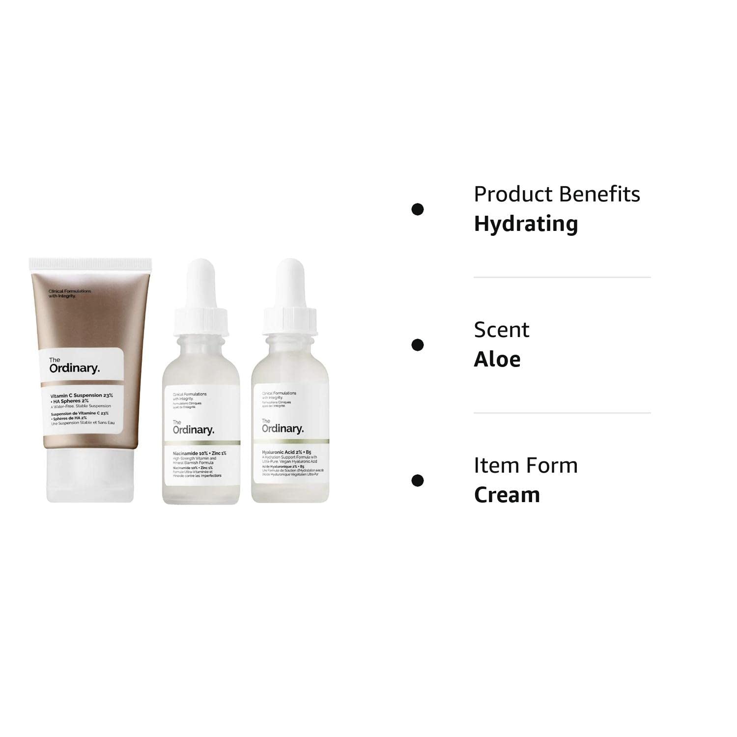 Facial Treatment Set! Includes Vitamin C Cream, Hyaluronic Acid Serum and Niacinamide Serum! Brightens, Hydrates and Reduces Skin Blemishes! Vegan, Paraben Free & Cruelty Free!