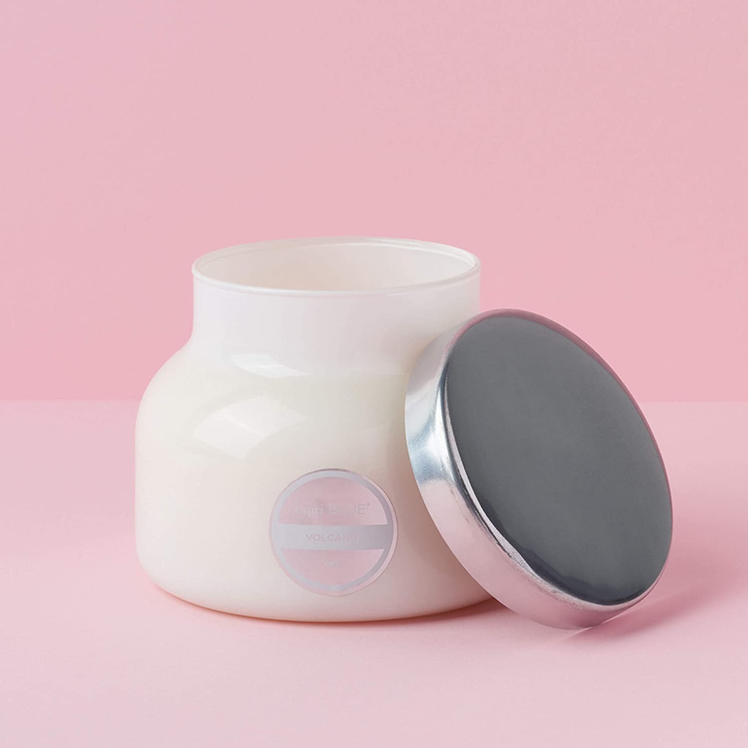 Scented Candle - Cotton Wick - Luxury Aromatherapy Candle - 19 Oz - Volcano - White
