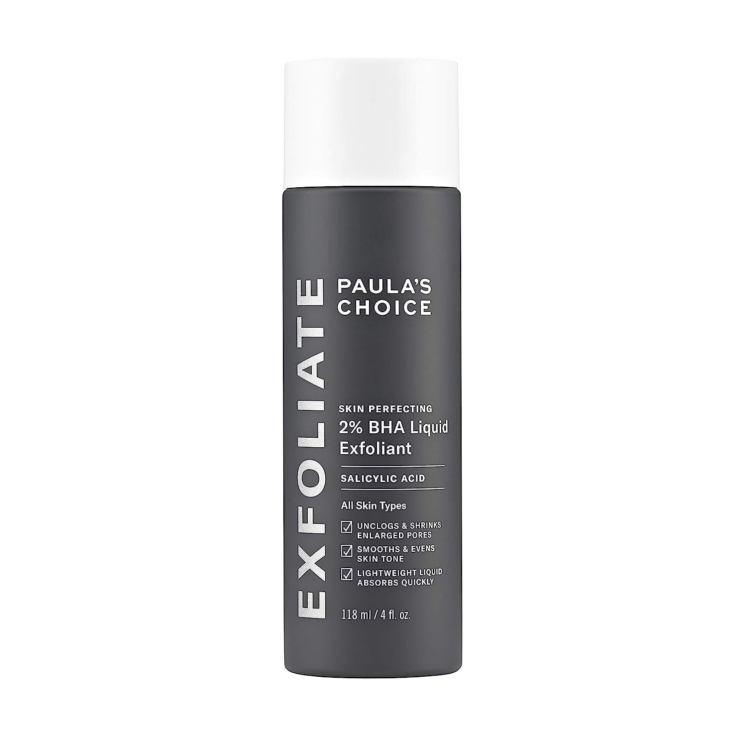 Paulas Choice--Skin PERFECTING 2% BHA Liquid Salicylic Acid Exfoliant--Facial Exfoliant for Blackheads, Enlarged Pores, Wrinkles & Fine Lines, 4 Oz Bottle