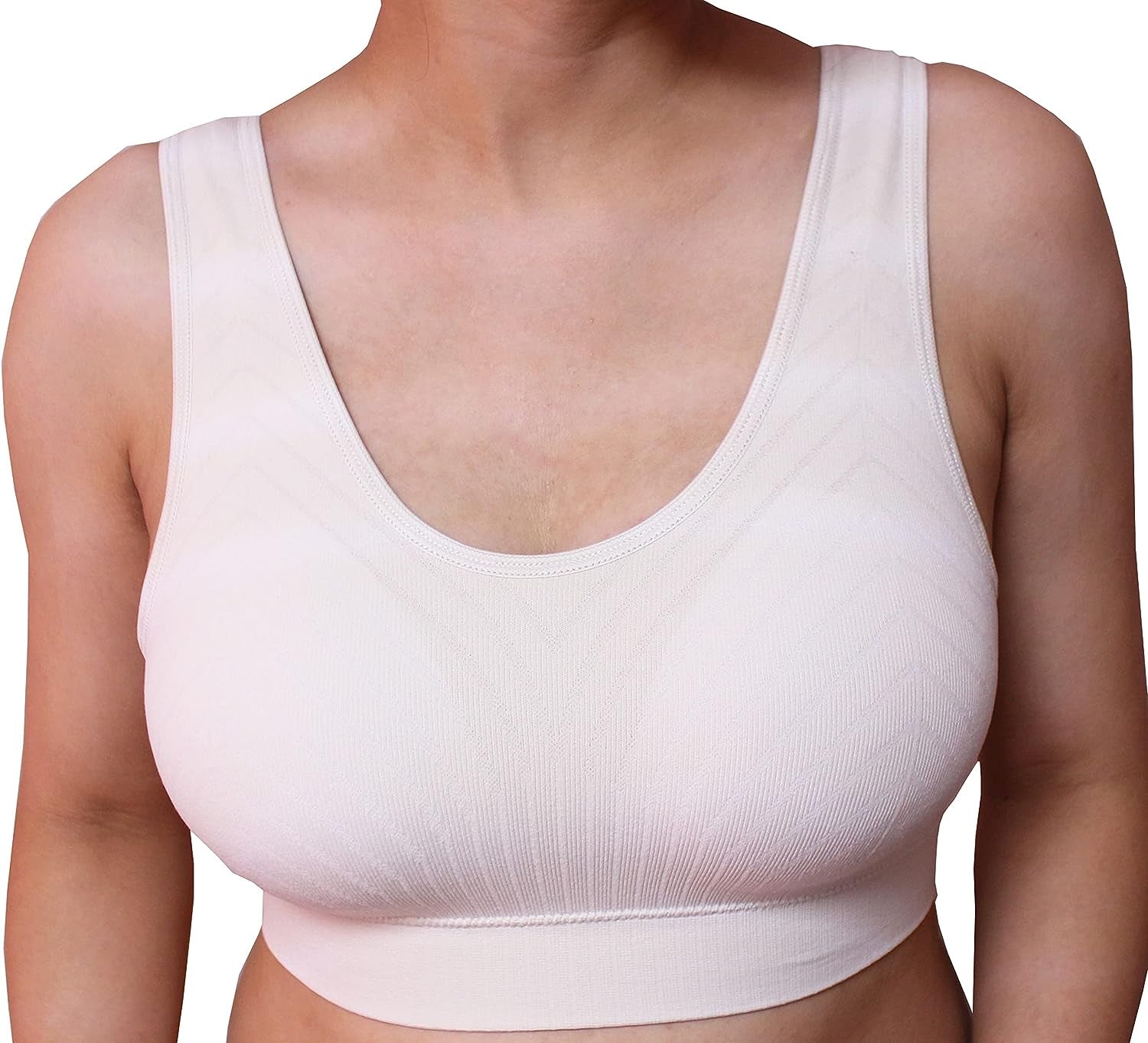 KINYAOYAO Women'S Pull on Style Seamless Comfortable Wire-Free Yoga Bra with Removable Pads