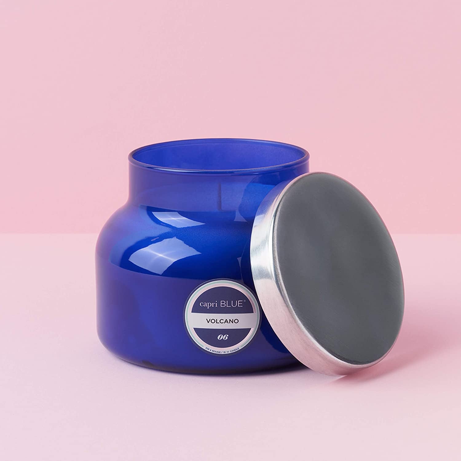 Scented Candle - Cotton Wick - Luxury Aromatherapy Candle - 19 Oz - Volcano - Blue