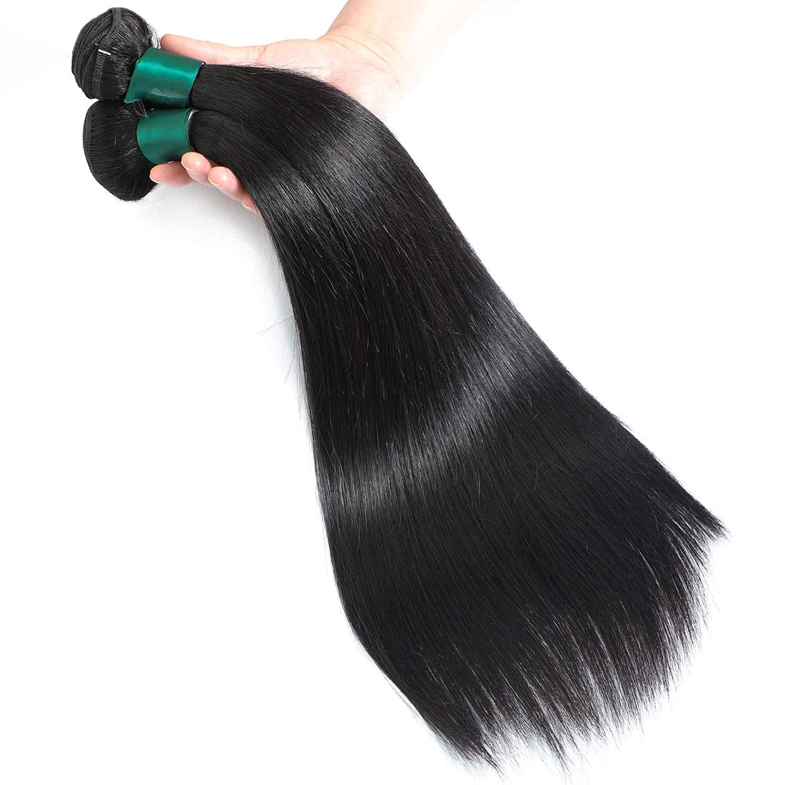 Misoun Brazilian Virgin Human Hair Straight Hair One Bundle 22Inch 100% Unprocessed Virgin Straight Human Hair Bundle Extension Weave Weft Natural Black Color (100+/-5G)/Bundle Can Be Dyed