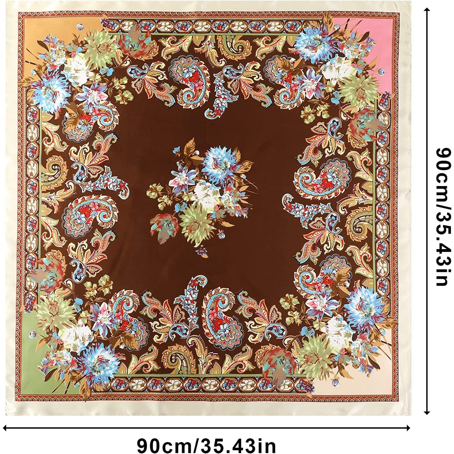35" Large Square Satin Head Scarf - Silk Hair Scarf Square Hair Bandanas Large Scarf Sleeping Head Wraps for Women