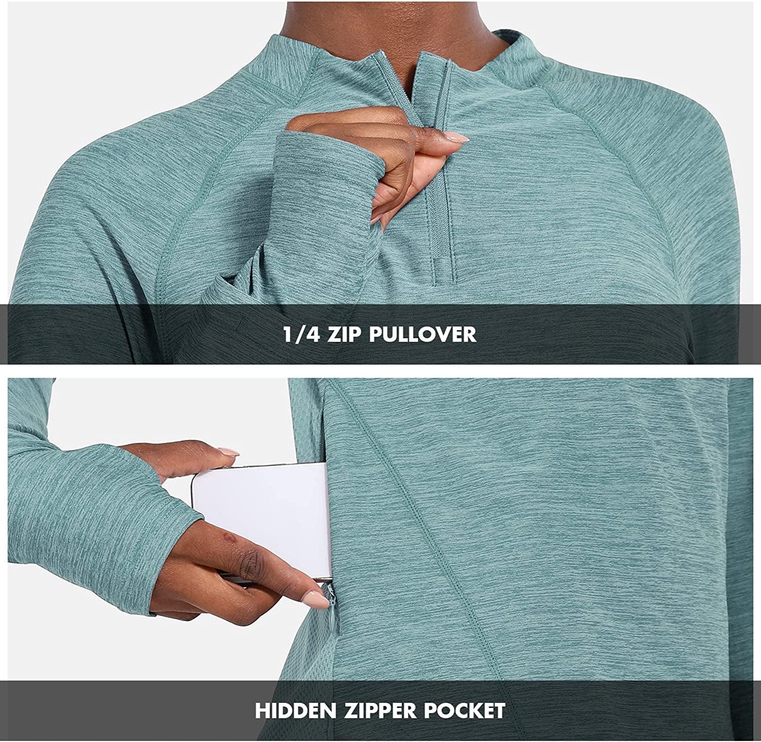 Women'S Quick Dry Shirts Long Sleeve for Running Hiking Workout UPF50+ SPF Lightweight Pullover