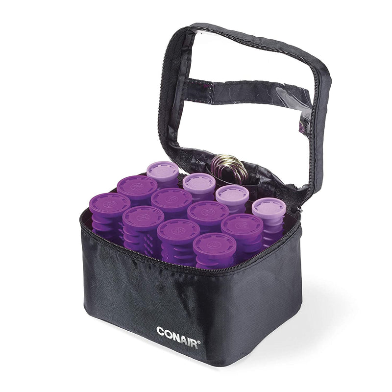 Instant Heat Compact Hot Rollers W/ Ceramic Technology; Black Case with Purple Rollers