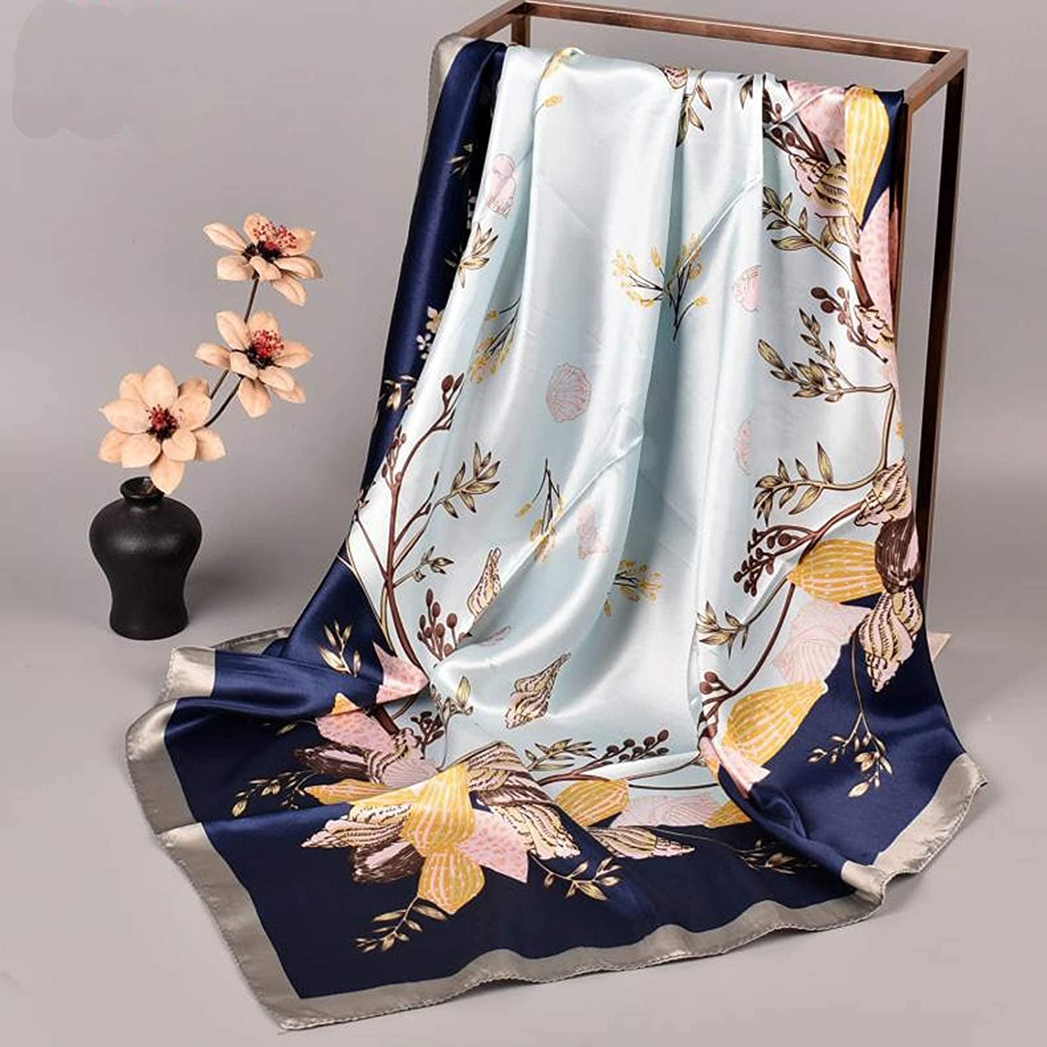 5PCS Large Satin Head Scarves - Silk Square like Neck Scarf Hair Wraps Headscarf for Sleeping Head Scarf Bundle 35 Inch