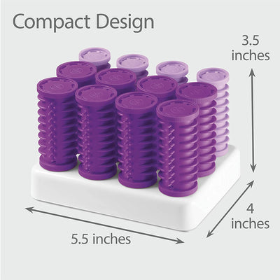 Instant Heat Compact Hot Rollers W/ Ceramic Technology; Black Case with Purple Rollers