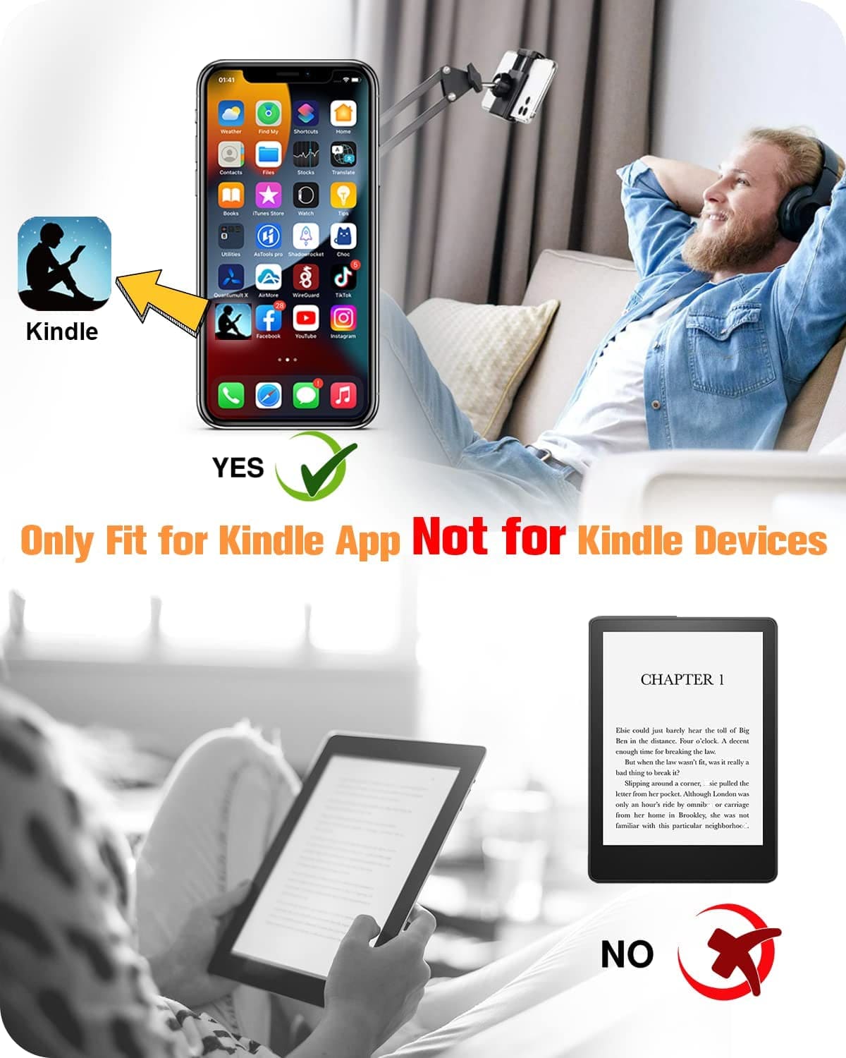 Tiktok Remote Control Kindle App Page Turner, Bluetooth Camera Video Recording Remote, TIK Tok Scrolling Ring for Iphone, Ipad, Ios, Android - Black
