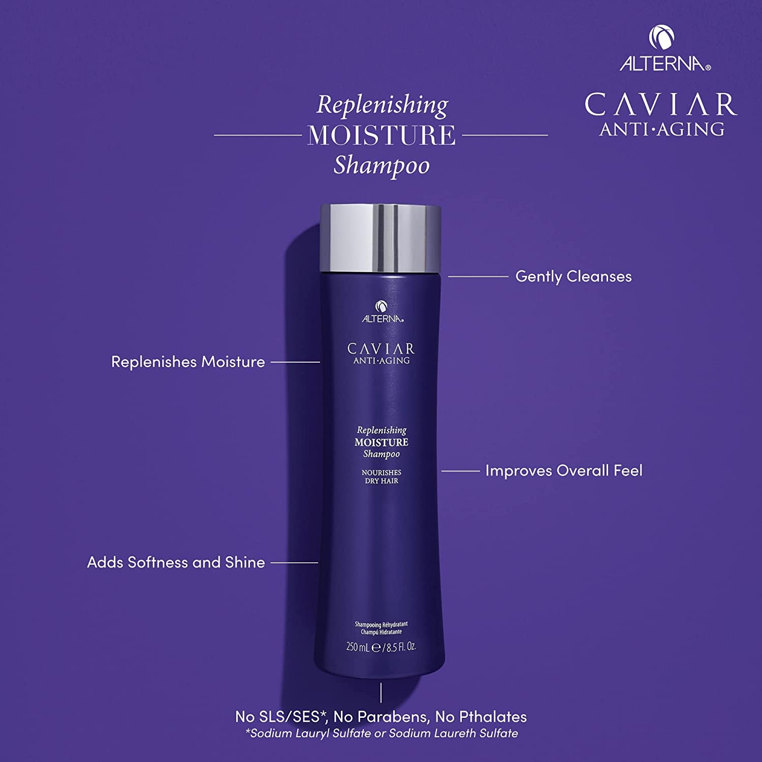 Alterna Caviar Anti-Aging Replenishing Moisture Shampoo | for Dry, Brittle Hair | Protects, Restores & Hydrates | Sulfate Free