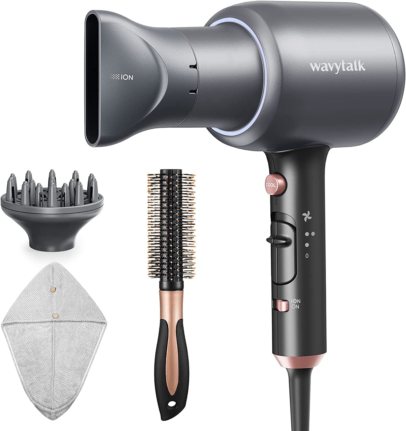 Diffuser Hair Dryer Blow Dryer for Women, Professional Bonnet Hair Dryer with Comb&Drying Towel, 1875W Blow Dryer Hair Dryer with Negative Ionic Hair Care, Fasting Drying Light and Low Noise