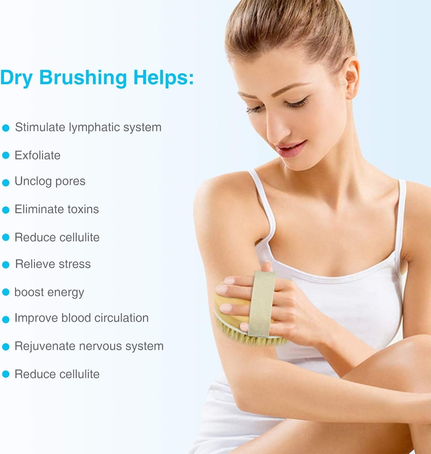 Dry Brushing Body Brushes- round Exfoliating Brush for Cellulite and Lymphatic Drainage Massager, and Body Exfoliating,Improve Your Circulation-Soft Massage Nodes