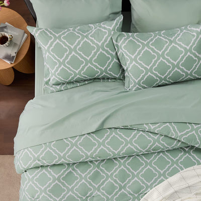 Bedsure Sage Green Comforter Set Twin - Bed in a Bag Twin 5 Pieces, Lightweight Warm Bedding Sets for All Season with Comforters, Sheets, Pillowcase & Sham