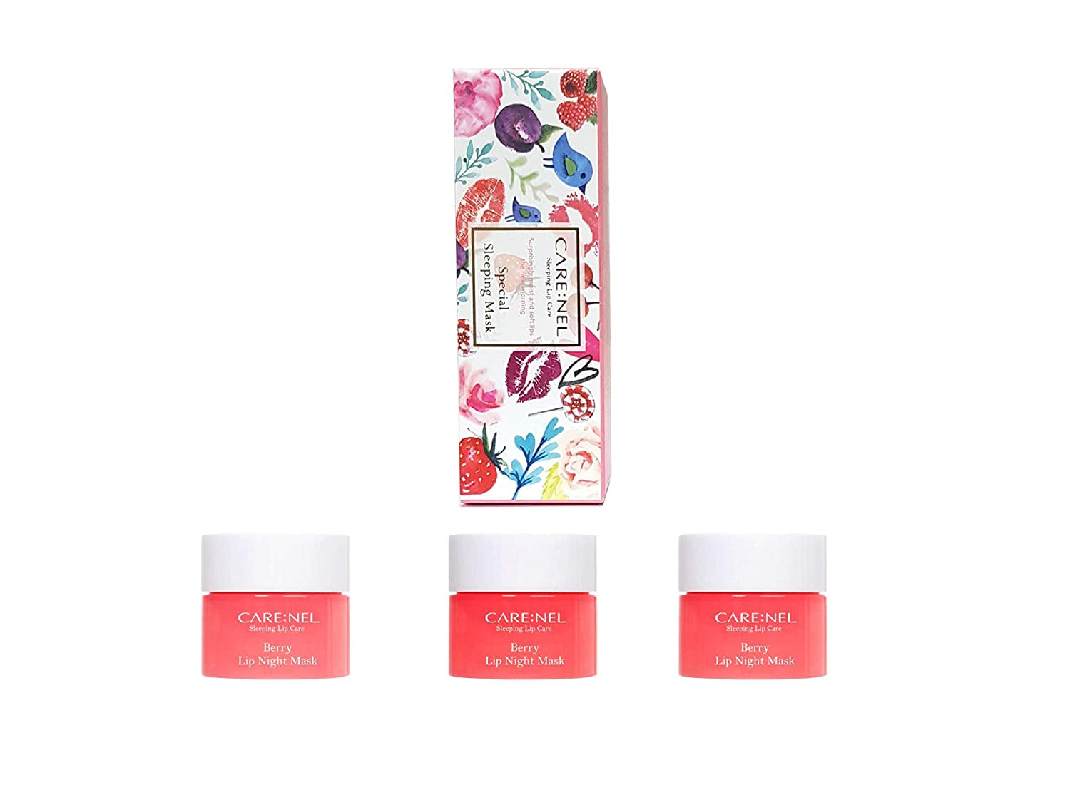 CARENEL Lip Sleeping Mask 5G ( 3 Set ) - Korean Skin Care Maintaining Moist Lips All Day Long - Lip Gloss and Moisturizers Cream Long Lasting - Night Treatments Lip Balm Chapped for Cracked Lips, Dry Lips, Wrinkles Lips for Girls, Women and Men