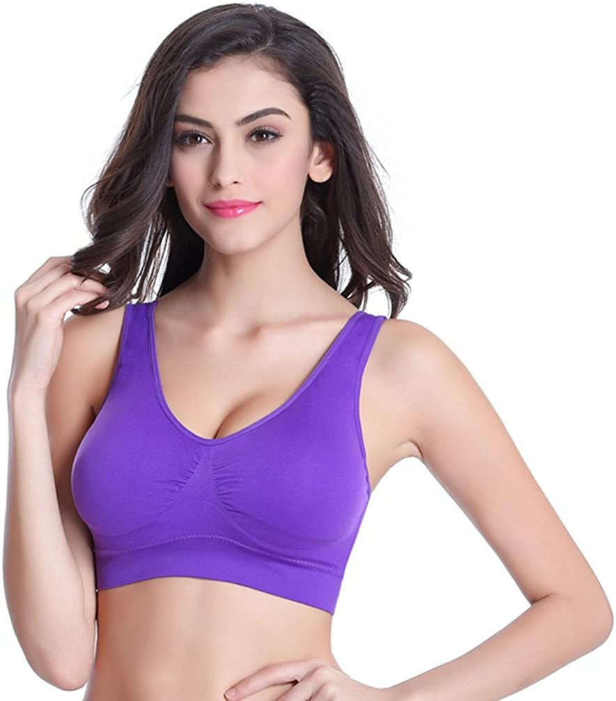 Women'S 3 Pack Seamless Comfortable Sports Bra with Removable Pads