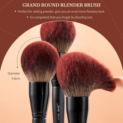 Jessup Makeup Brushes Set Premium Synthetic Powder Foundation Highlight Concealer Eyeshadow Blending Eyebrow Liner Spoolie Brush Set Black 21Pcs T271