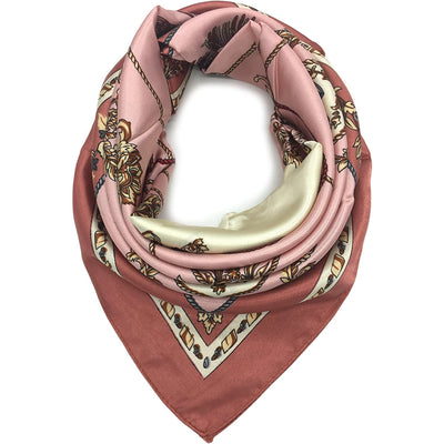 Silk like Scarf Women'S Fashion Pattern Large Square Satin Headscarf Headdress