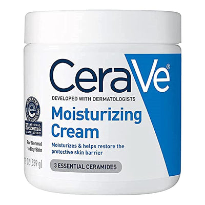 Cerave Moisturizing Cream | Body and Face Moisturizer for Dry Skin | Body Cream with Hyaluronic Acid and Ceramides | Normal | Fragrance Free | 19 Oz | Packages May Vary