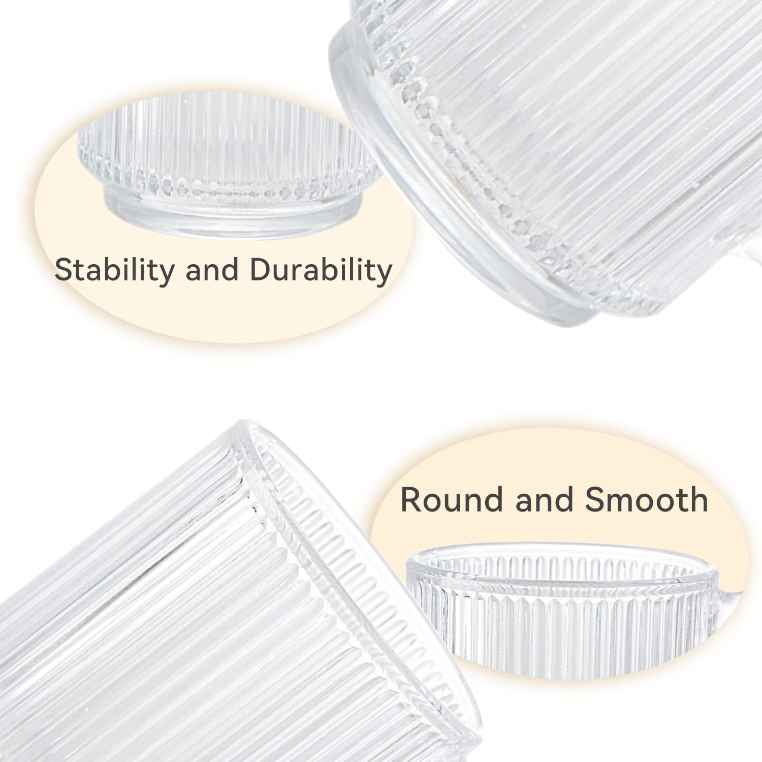 [6 PACK, 12 OZ] DESIGN•MASTER Premium Glass Coffee Mugs with Handle, Classic Vertical Stripes Tea Cup,Transparent Tea Glasses for Hot/Cold Beverages, Perfect Design for Americano, Cappuccino, Latte.