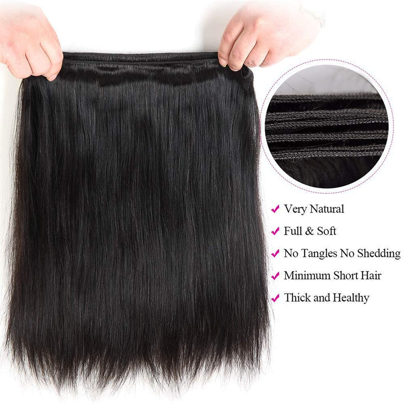 10A Straight Hair Bundles Brazilian Virgin Human Hair Bundles Straight 18 20 22 Inch 100% Unprocessed Virgin Hair Straight Weave Bundles Human Hair 3 Bundles Deals