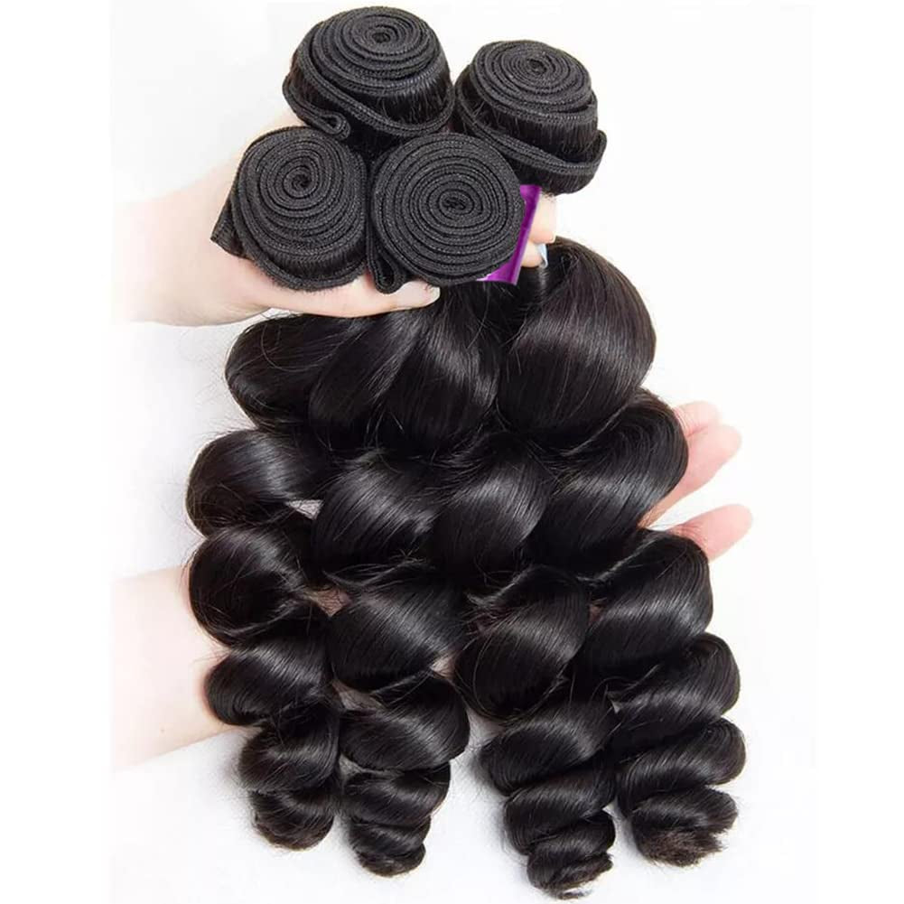Human Hair Loose Wave Bundles 100% Unprocessed Brazilian Virgin Hair Loose Wave 3 Bundles Human Hair Bundles Weave Hair Human Bundles