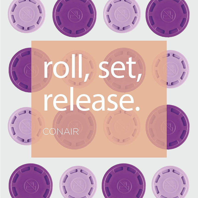 Instant Heat Compact Hot Rollers W/ Ceramic Technology; Black Case with Purple Rollers