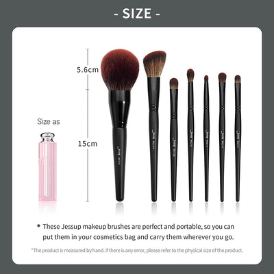 Jessup Makeup Brushes Set Premium Synthetic Powder Foundation Highlight Concealer Eyeshadow Blending Eyebrow Liner Spoolie Brush Set Black 21Pcs T271