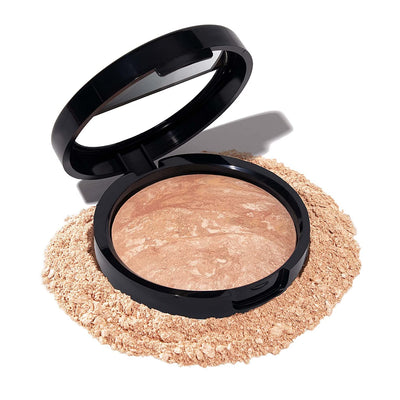 Award-Winning Baked Balance-N-Brighten Color Correcting Powder Foundation - Light - Buildable Light to Medium Coverage - Demi-Matte Natural Finish